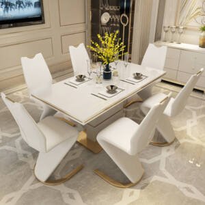 طاولة طعام بتصميم فاخر + 6 كراسي