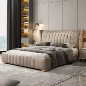 سرير نوم مخملي فاخر